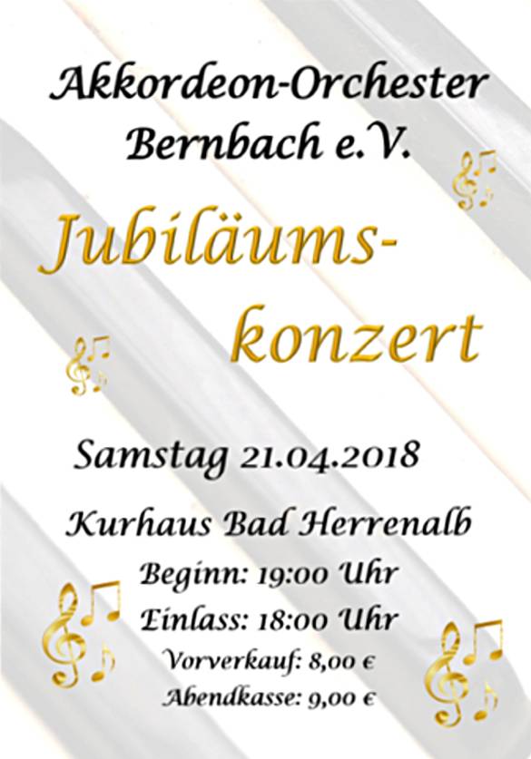 Veranstaltungsplakat Jubiläumskonzert